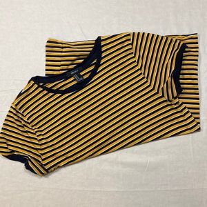 Forever 21 size M yellow and black striped shirt